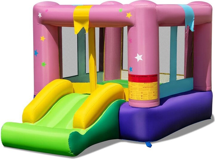 Inflatable Bouncy Castle with Jumping Area Slide & Basketball Game Blower Excluded