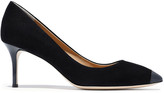 Thumbnail for your product : Giuseppe Zanotti Lucrezia 70 Patent Leather-trimmed Suede Pumps