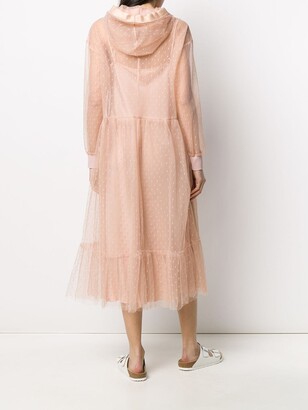 RED Valentino Mesh Detail Hooded Dress