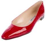 Thumbnail for your product : Manolo Blahnik Patent Leather Pointed-Toe Flats