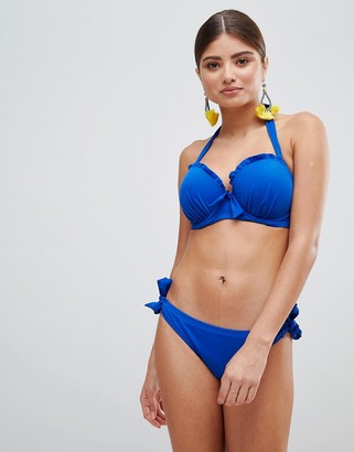 Pour Moi? Pour Moi Padded Underwired Bikini Top in cobalt blue