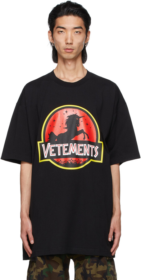 vetments ユニコーンTシャツ Vetements Printed cotton T-shirt - ShopStyle