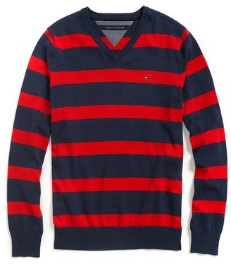 Tommy Hilfiger Stripe V-Neck Sweater