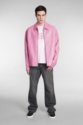 GUESS Leather Jacket In Rose-pink Leather