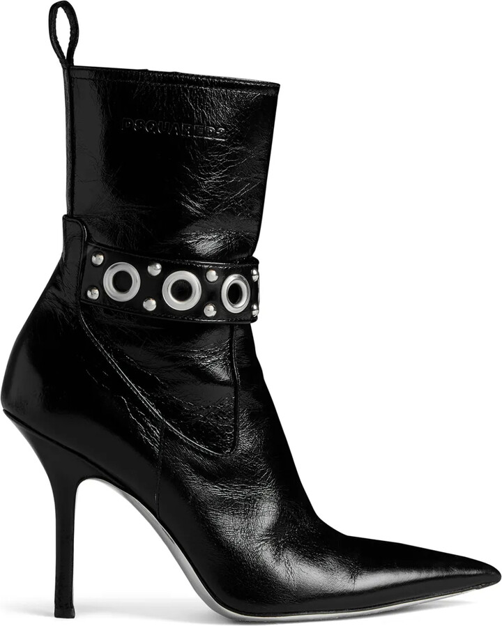 DSQUARED2 Gothic eyelet-embellished leather ankle boots