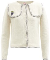 Thumbnail for your product : Shrimps Wilder Embroidered Alpaca-blend Cardigan - Cream