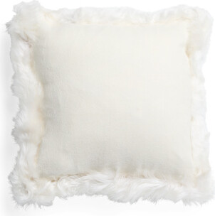 TJMAXX 18X18 Alpaca Suri Faux Fur Trim Pillow