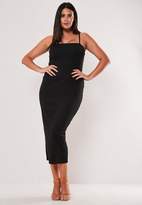 Thumbnail for your product : Missguided Plus Size Black Square Neck Rib Midi Dress