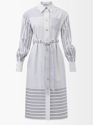 Erdem Evelin Striped Cotton-poplin Shirt Dress - Blue Stripe