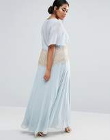 Thumbnail for your product : ASOS Curve CURVE WEDDING Contrast Lace Panel Maxi Dress