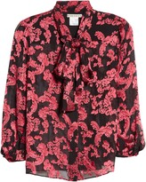 Thumbnail for your product : Alice + Olivia Jeannie Bow Silk Burnout Blouse