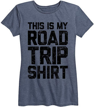 Instant Message Women's Women's Tee Shirts HEATHER - Heather Blue 'Road Trip Shirt' Relaxed-Fit Tee - Women