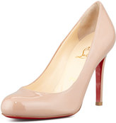 Thumbnail for your product : Christian Louboutin Simple Patent Red Sole Pump, Nude