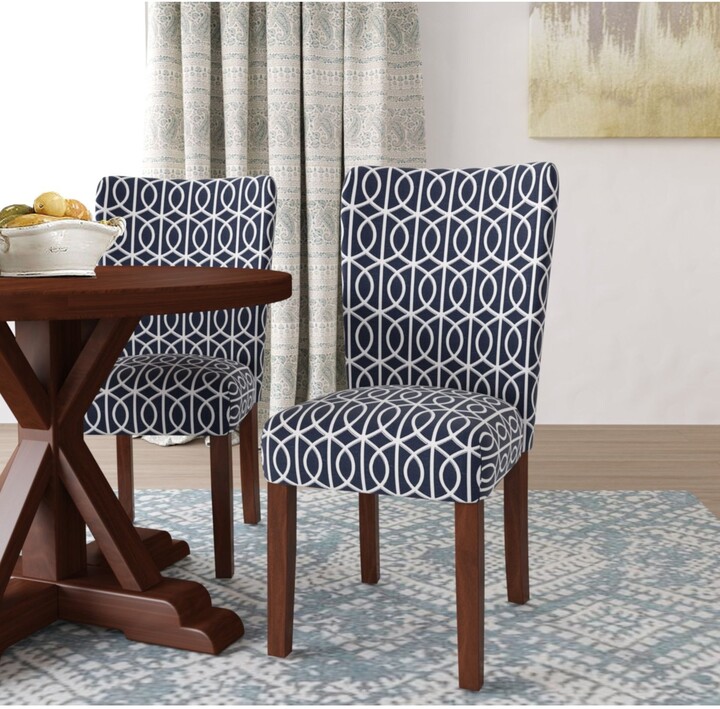 Homepop Dining Kitchen Furniture, Homepop Classic Sage Leaf Pattern Fabric Dining Chairs