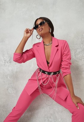 Missguided Hot Pink Oversized Tailored Boyfriend Blazer - ShopStyle