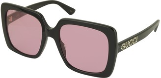 Gucci GG0418S Rectangular-frame Acetate Sunglasses