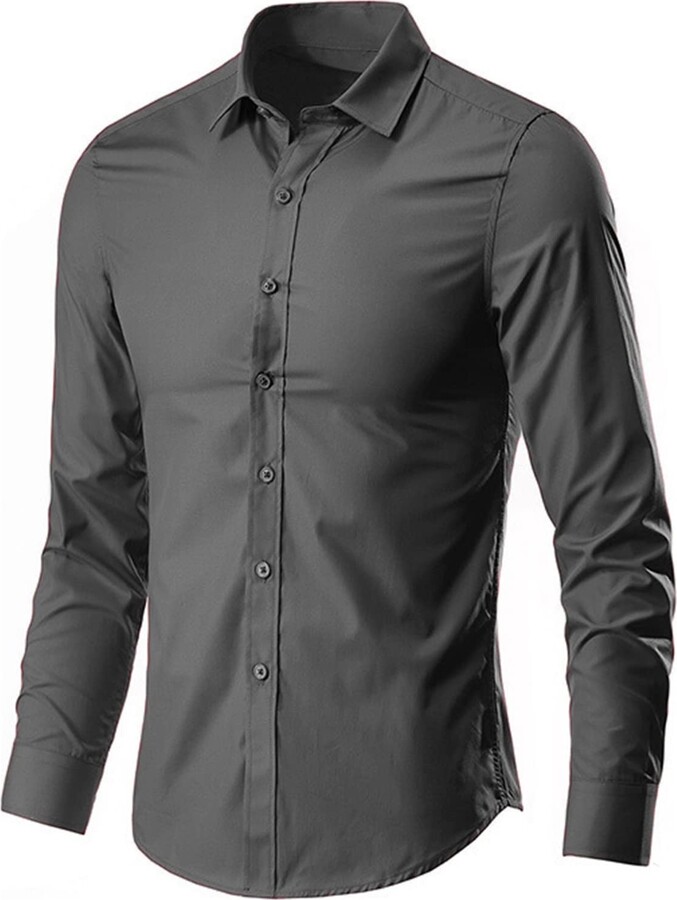GIBZ Mens Long Sleeve Shirt Business Formal Professional Work Male ...