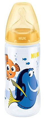 NUK First Choice+ Finding Dory 300ml Bottle 6-18 months Silicone Teat (Yellow)
