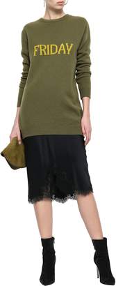 Alberta Ferretti Intarsia Wool And Cashmere-blend Sweater