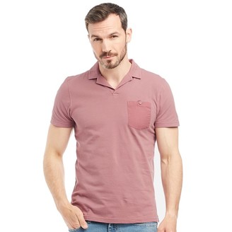 Ted Baker Mens Stelly Patch Pocket Laundered Short Sleeve Polo Mid Pink