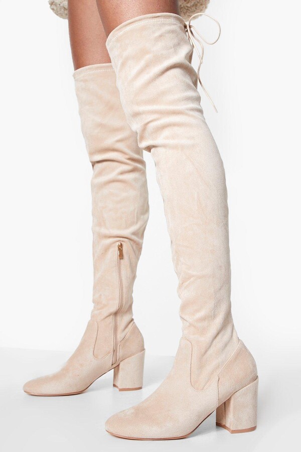 beige knee boots