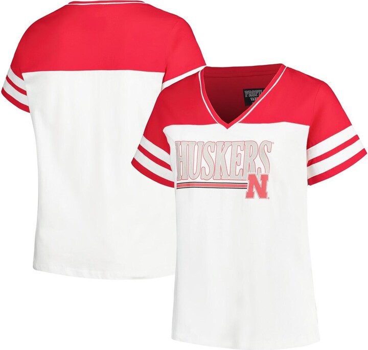 Profile Women's White, Navy New York Yankees Plus Size Notch Neck T-shirt -  Macy's