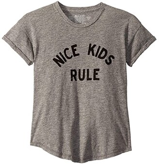 The Original Retro Brand Kids Nice Kids Rule Rolled Short Sleeve Mocktwist Tee (Big Kids)
