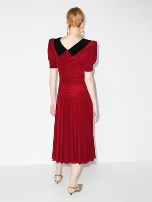 Alessandra Rich Heart-Print Pleated Dress