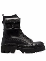 Thumbnail for your product : Pinko Pouch-Detail Studded Combat Boots