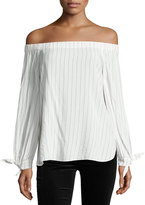 Thumbnail for your product : Bailey 44 Even Keel Striped Off-the-Shoulder Top, White/Blue