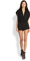 Thumbnail for your product : L'Agence Wrap-Effect Blouson-Waist Short Jumpsuit