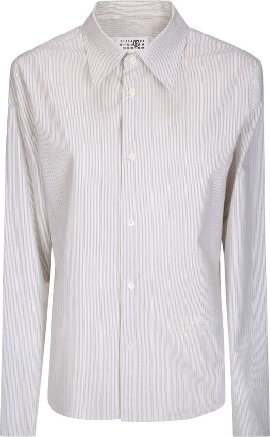 MM6 MAISON MARGIELA Striped Frayed Hem Shirt