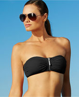 Thumbnail for your product : MICHAEL Michael Kors Exposed-Zipper Bandeau Bikini Top