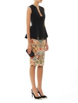 Thumbnail for your product : Alexander McQueen Floral-print silk-cotton skirt