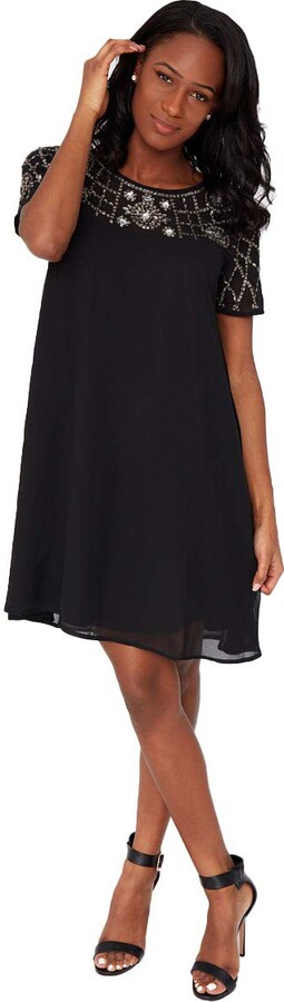 black shift dress