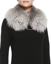 Thumbnail for your product : Roberto Cavalli Fox Fur Shawl with Lion Chain