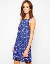 Thumbnail for your product : Vila Sleeveless Floral Print Dress With Lace Trim
