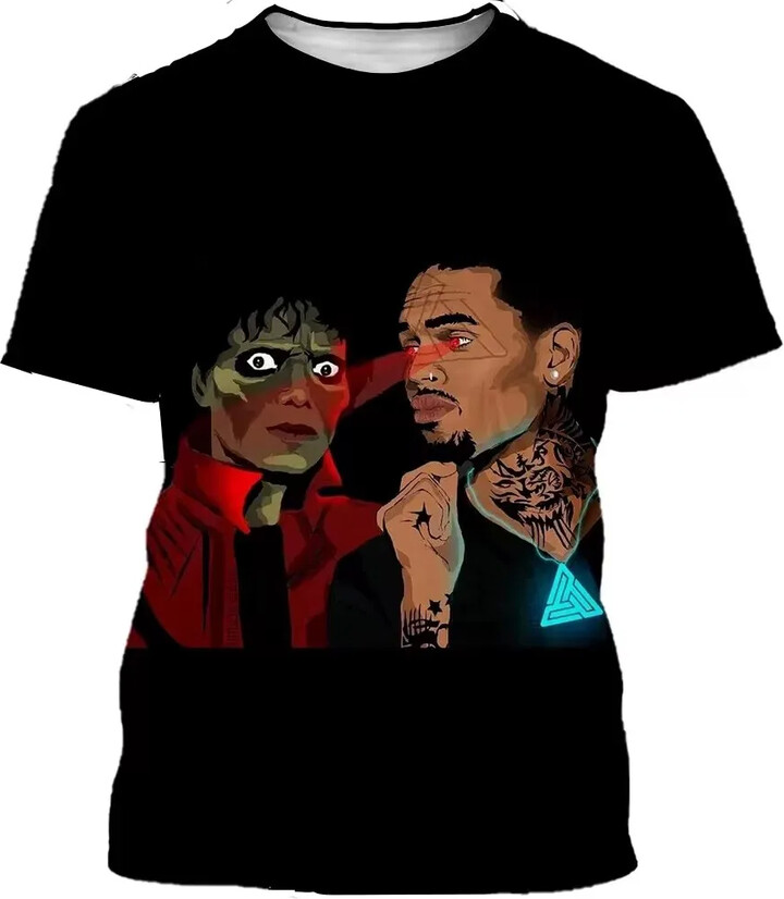 None Michael Jackson Summer T Shirt Fashion 3D Printed T-shirts Harajuku Style Oversized Fans T-shirt Casual Hip Hop Streetwear Tops
