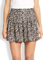 Thumbnail for your product : Halston Silk Patterned Shorts
