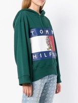 Thumbnail for your product : Tommy Hilfiger Logo Print Cropped Hoodie