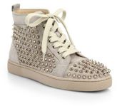 Thumbnail for your product : Christian Louboutin Louis Woman Studded Suede High-Top Sneakers