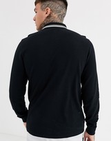 Thumbnail for your product : Fred Perry long sleeve twin tipped polo shirt in black