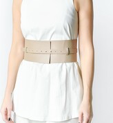 Thumbnail for your product : Plik X Haya Women's Leather Wide Double Corset Belt Nude