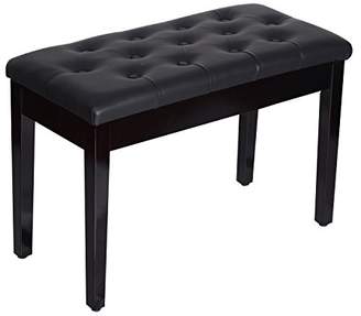 Homcom Faux Leather Piano Stool Keyboard Bench with Storage 76x36x50cm (Black)