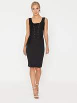 Thumbnail for your product : Girls On Film Lace Up Front Detail Black Bodycon