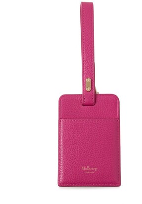 Mulberry Padlock Luggage Tag Pink Small Classic Grain