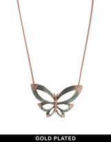 Thumbnail for your product : Pilgrim Rose Gold Plated Butterfly Charm Necklace
