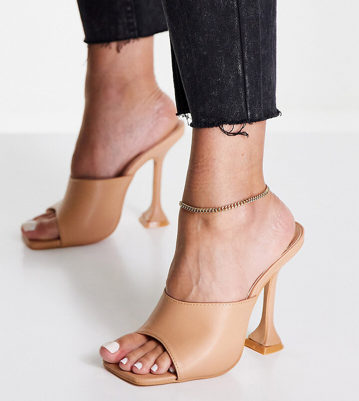 wide heeled mules