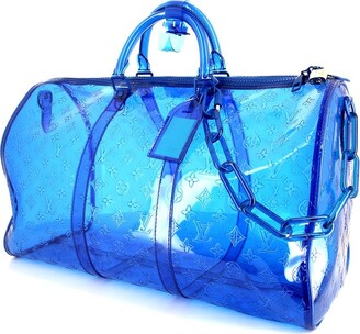 Louis Vuitton 2019 Pre-owned Vinyl Keepall Travel Bag - Blue