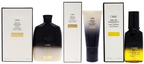 Oribe Gold Lust Kit by for Unisex - 3 Pc Kit 8.5oz Repair and Restore Shampoo, 6.8oz Repair and Restore Conditioner, 1.7oz Nourishing Hair Oil